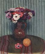 Felix Vallotton Still life with Anemones and Orange oil painting